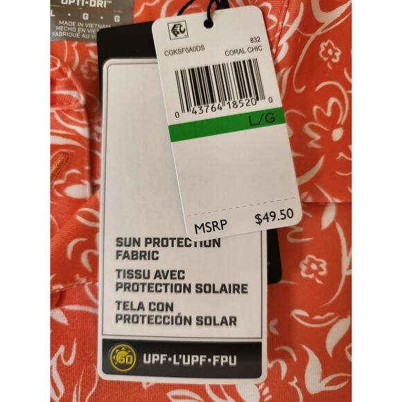 Callaway Golf Opti-Dri  Men's Polo Shirt Large Coral Chic NWT - Picture 4 of 12